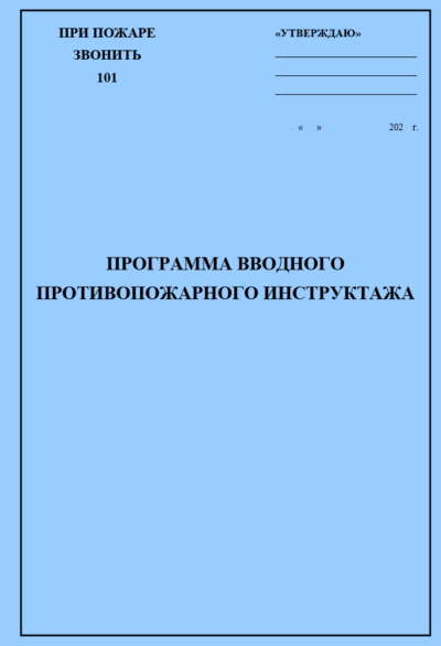 Программа и инструкция для проведения вводных противопожарных инструктажей работникам детского сада, по требованиям с 01.09.2025 г.